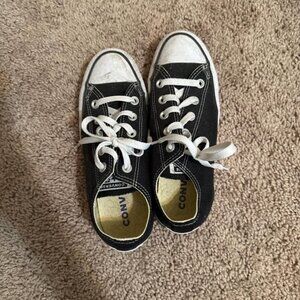 Converse Kids Low-Top Canvas Sneakers in Black and White